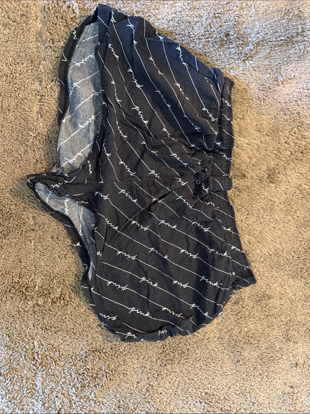 PINK Victoria's Secret Black Logo-Print Shorts